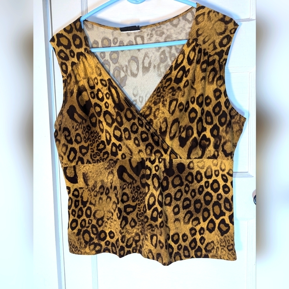 Fashion Bug Top Baby Doll leopard print crop Animal vintage soft fabric Y2K M